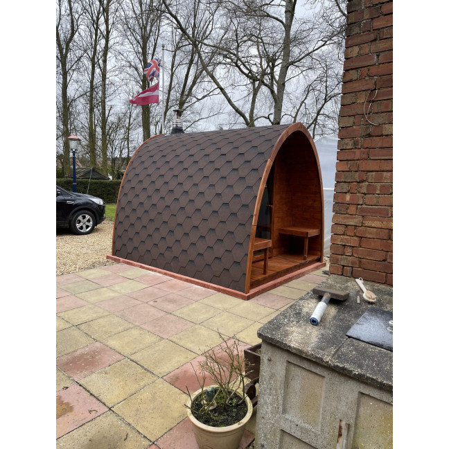 Pod 300 Outdoor Sauna / Harvia Electric or Wood-Burning Stove / High-Quality Scandinavian Spruce (Thermowood)