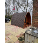 Pod 300 Outdoor Sauna / Harvia Electric or Wood-Burning Stove / High-Quality Scandinavian Spruce (Thermowood)