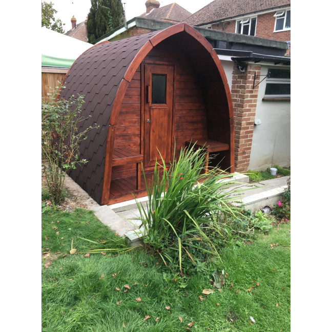 Pod 300 Outdoor Sauna / Harvia Electric or Wood-Burning Stove / High-Quality Scandinavian Spruce (Thermowood)