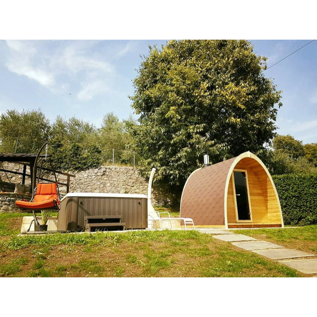 Pod 300 Outdoor Sauna / Harvia Electric or Wood-Burning Stove / High-Quality Scandinavian Spruce (Thermowood)