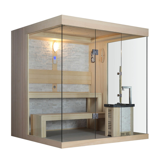 MUE-1250 Dry sauna with HARVIA 6kW heater | Ready to Assemble | Scandinavian Style