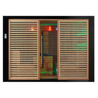 MUE-1401 Dry sauna with HARVIA 12 kW heater | Panoramic Glass | Ready to Assemble