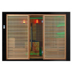 MUE-1401 Dry sauna with HARVIA 12 kW heater | Panoramic Glass | Ready to Assemble