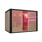 MUE-1401 Dry sauna with HARVIA 12 kW heater | Panoramic Glass | Ready to Assemble