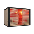 MUE-1401 Dry sauna with HARVIA 12 kW heater | Panoramic Glass | Ready to Assemble