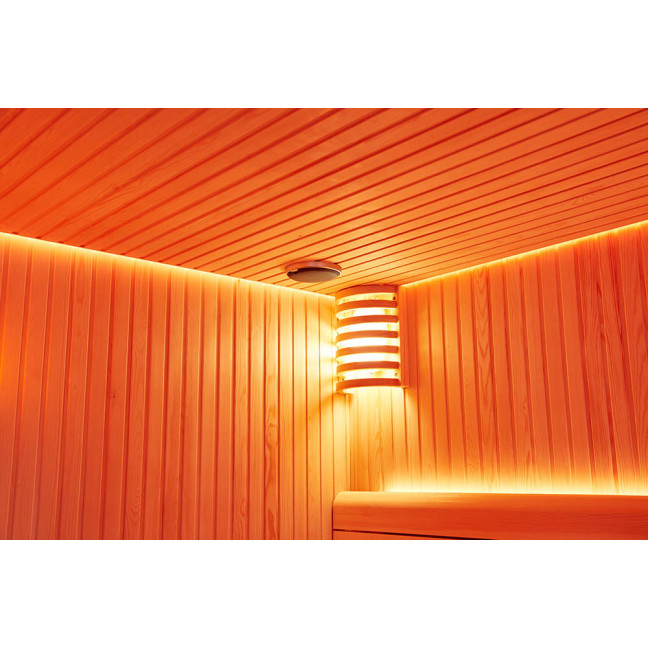 MUE-1401 Dry sauna with HARVIA 12 kW heater | Panoramic Glass | Ready to Assemble