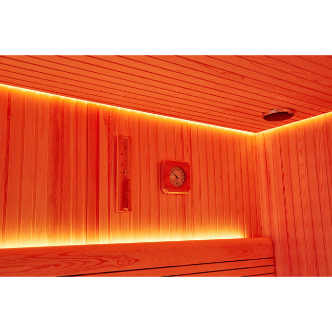 MUE-1401 Dry sauna with HARVIA 12 kW heater | Panoramic Glass | Ready to Assemble