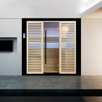 MUE-1402 Dry sauna with HARVIA 6kW heater | Panoramic Glass | Luxury Relaxation