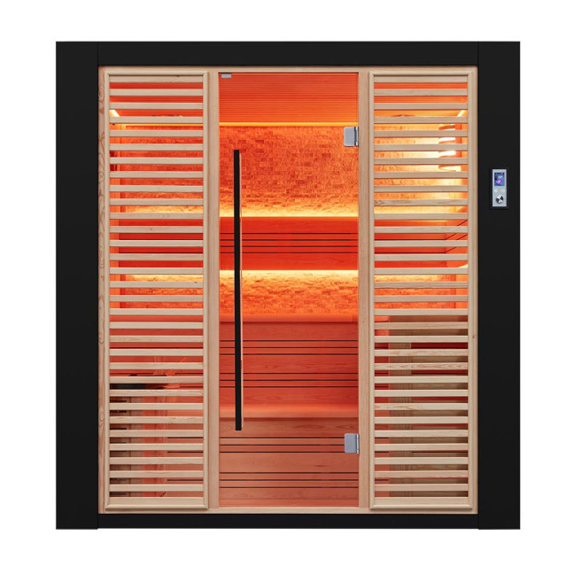 MUE-1402 Dry sauna with HARVIA 6kW heater | Panoramic Glass | Luxury Relaxation