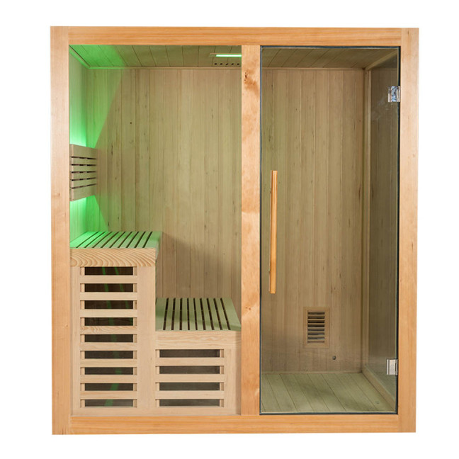 MO-A1816H Dry sauna with HARVIA 6kW heater | Thermo Wood | Panoramic Glass