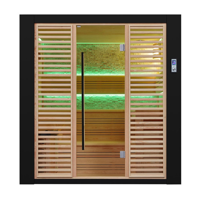 MUE-1402 Dry sauna with HARVIA 6kW heater | Panoramic Glass | Luxury Relaxation