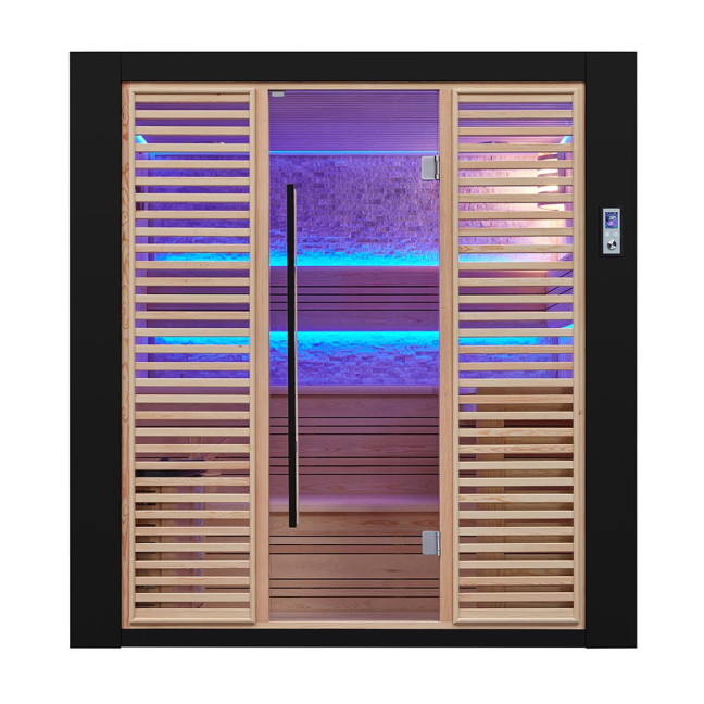 MUE-1402 Dry sauna with HARVIA 6kW heater | Panoramic Glass | Luxury Relaxation