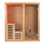 MO-A1816H Dry sauna with HARVIA 6kW heater | Thermo Wood | Panoramic Glass