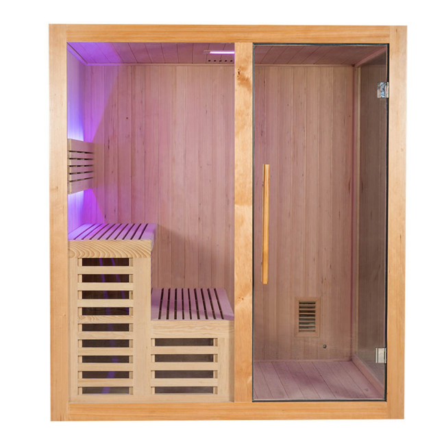 MO-A1816H Dry sauna with HARVIA 6kW heater | Thermo Wood | Panoramic Glass