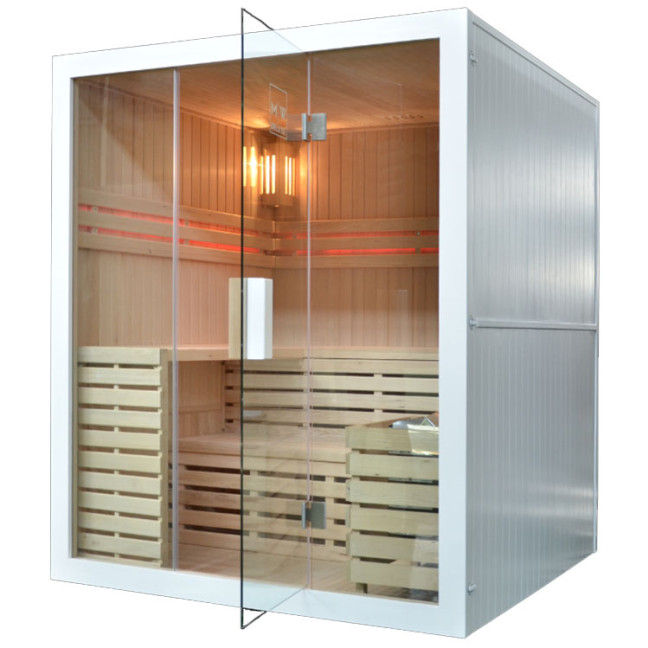 MO-EA4 WHITE Dry sauna with HARVIA 6 kW heater | Thermo Wood | Home SPA
