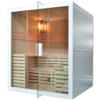 MO-EA4 WHITE Dry sauna with HARVIA 6 kW heater | Thermo Wood | Home SPA