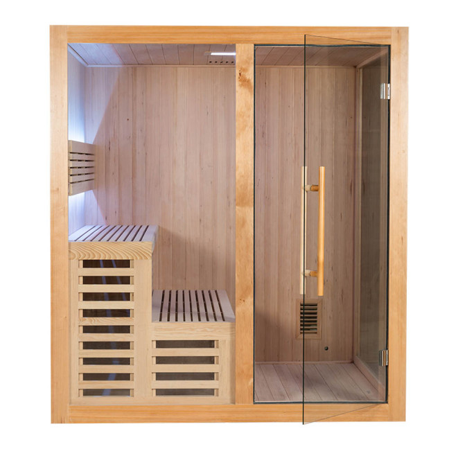 MO-A1816H Dry sauna with HARVIA 6kW heater | Thermo Wood | Panoramic Glass