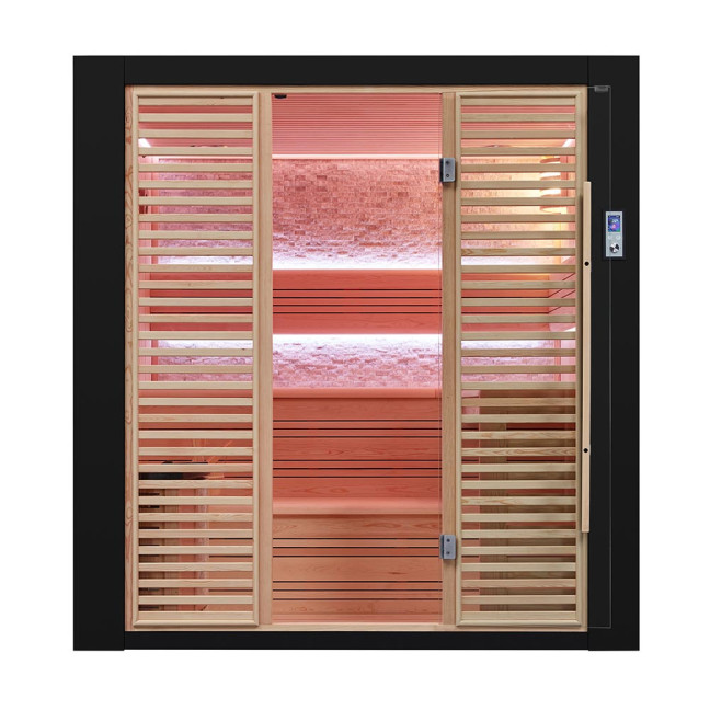 MUE-1402 Dry sauna with HARVIA 6kW heater | Panoramic Glass | Luxury Relaxation