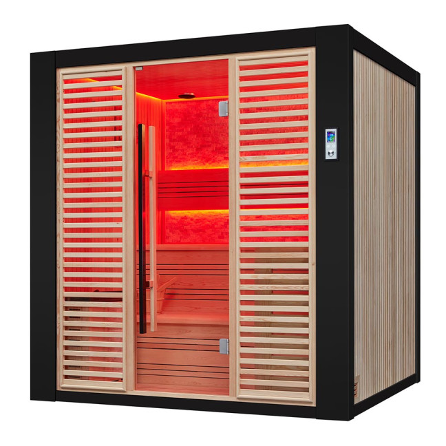 MUE-1402 Dry sauna with HARVIA 6kW heater | Panoramic Glass | Luxury Relaxation