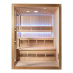 MO-A1816H Dry sauna with HARVIA 6kW heater | Thermo Wood | Panoramic Glass