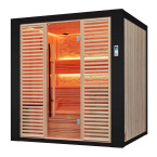 MUE-1402 Dry sauna with HARVIA 6kW heater | Panoramic Glass | Luxury Relaxation