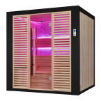 MUE-1402 Dry sauna with HARVIA 6kW heater | Panoramic Glass | Luxury Relaxation