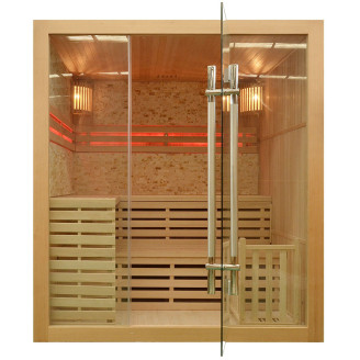 MO-EA4K Dry sauna with HARVIA 6 kW heater | Panoramic Glass | Home SPA