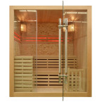 MO-EA4K Dry sauna with HARVIA 6 kW heater | Panoramic Glass | Home SPA