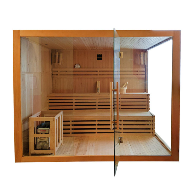 MO-EA4-220 Dry sauna with HARVIA 8 kW heater | Natural Wood | Scandinavian Style