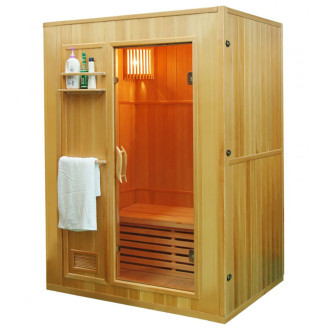 MO-EN3 Dry sauna with HARVIA 3.5 kW heater and wall insulation | Natural Wood | Modern Design