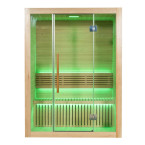 MO-SS1512H Dry sauna with HARVIA heater 4.5 kW | Panoramic Glass | Ready to Assemble