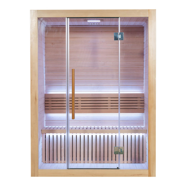 MO-SS1515H Dry sauna with HARVIA 6 kW heater | Scandinavian Style | Natural Wood