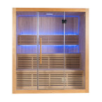 MO-SS1814H Dry sauna with HARVIA 6 kW heater | Thermo Wood | Panoramic Glass