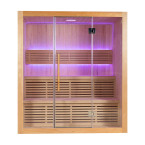 MO-SS1814H Dry sauna with HARVIA 6 kW heater | Thermo Wood | Panoramic Glass