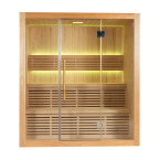 MO-SS1814H Dry sauna with HARVIA 6 kW heater | Thermo Wood | Panoramic Glass