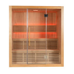 MO-SS1814H Dry sauna with HARVIA 6 kW heater | Thermo Wood | Panoramic Glass