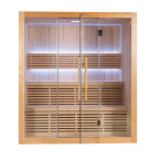 MO-SS1814H Dry sauna with HARVIA 6 kW heater | Thermo Wood | Panoramic Glass