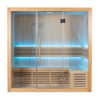 MO-SS2012H Dry sauna with HARVIA heater 4.5 kW | Natural Wood | For Family and Friends