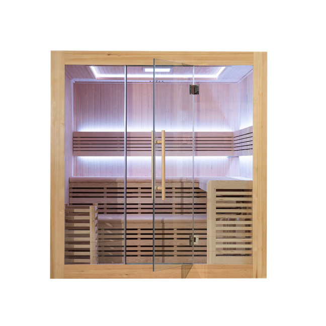 MO-SS2016H Dry sauna with HARVIA 8 kW heater | Thermo Wood | Natural Wood