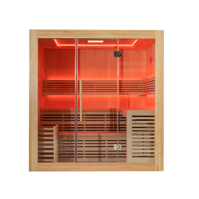 MO-SS2016H Dry sauna with HARVIA 8 kW heater | Thermo Wood | Natural Wood