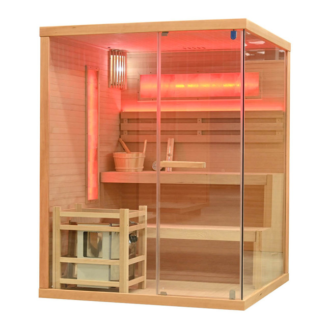 MO-TS3 LEFT Dry sauna with HARVIA 6 kW heater | Scandinavian Style | For Family and Friends