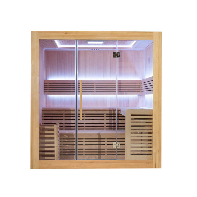 MO-SS2016H Dry sauna with HARVIA 8 kW heater | Thermo Wood | Natural Wood