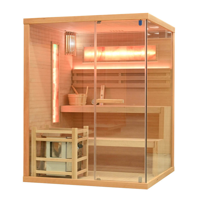 MO-TS3 LEFT Dry sauna with HARVIA 6 kW heater | Scandinavian Style | For Family and Friends