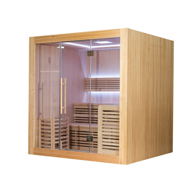 MO-SS2016H Dry sauna with HARVIA 8 kW heater | Thermo Wood | Natural Wood