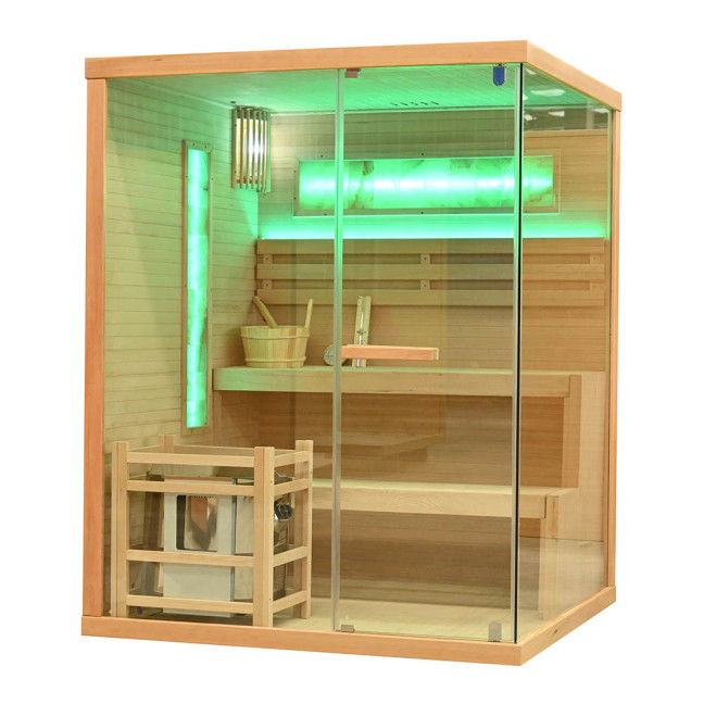 MO-TS3 LEFT Dry sauna with HARVIA 6 kW heater | Scandinavian Style | For Family and Friends