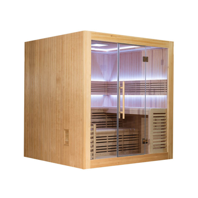 MO-SS2016H Dry sauna with HARVIA 8 kW heater | Thermo Wood | Natural Wood