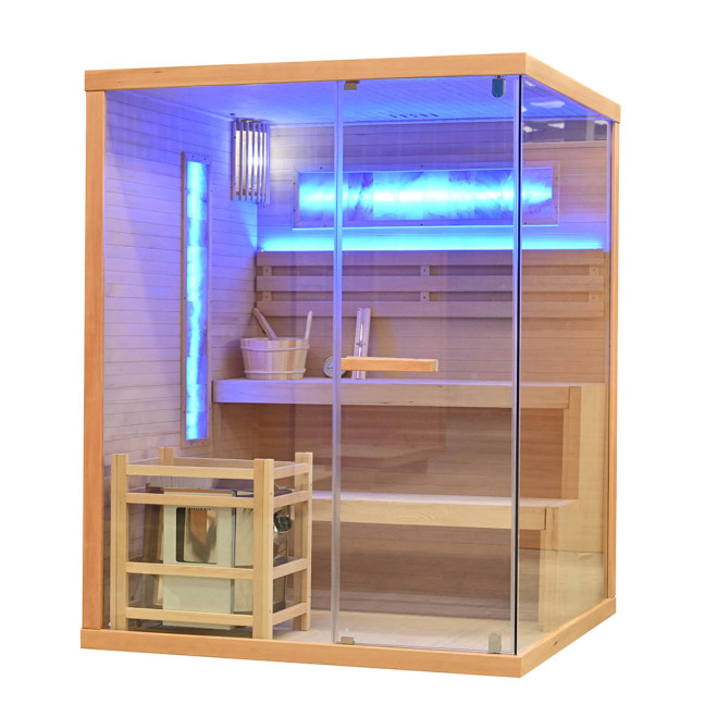 MO-TS3 LEFT Dry sauna with HARVIA 6 kW heater | Scandinavian Style | For Family and Friends