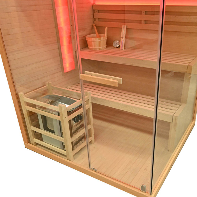 MO-TS3 LEFT Dry sauna with HARVIA 6 kW heater | Scandinavian Style | For Family and Friends