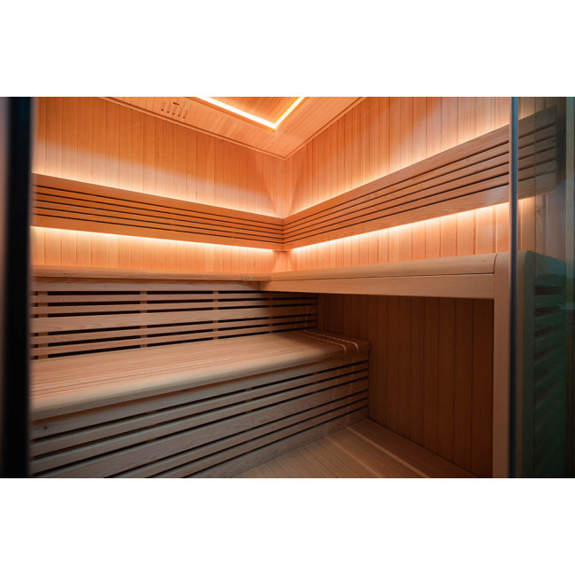 MO-SS2016H Dry sauna with HARVIA 8 kW heater | Thermo Wood | Natural Wood