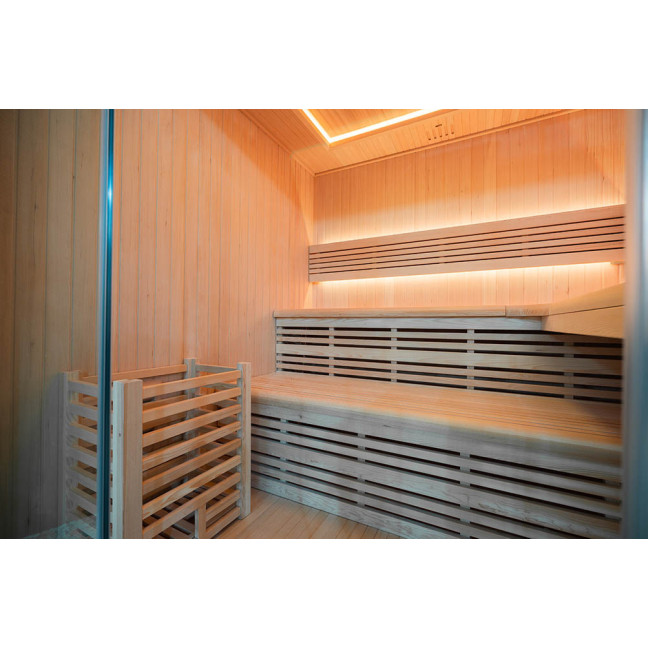 MO-SS2016H Dry sauna with HARVIA 8 kW heater | Thermo Wood | Natural Wood